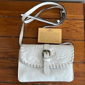 Patricia Nash Leather embossed bag. Long strap.